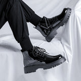 Amozae- Namsan Patent Chunky Sole Shoe Boots