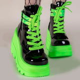 Amozae-back to school outfits Neon Tornado Platform Boots