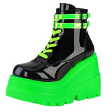 Amozae-back to school outfits Neon Tornado Platform Boots