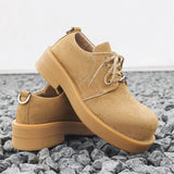 Amozae- Nowan Round Toe Suede Derby Shoes