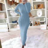 crystal fascination dress to impress 2024 Autumn and Winter New Women's Fashion Twist Long Sleeve Wool Dress