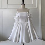 homecoming dresses French Retro Pettiskirt Bow Design Waist-Tight Birthday Short Banquet Dress Sling Dress