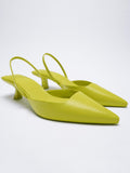 Amozae-Solid Color Pointed Toe High Heel Sandals
