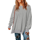 fall outfits women Autumn New Solid Color Pullover round Neck Long Sleeve Top Women's Long Casual Loose Sweater Women's Clothing