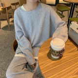 fall outfits women Hong Kong Style Suit Women's Retro Chic Fried Street Fashion Fake Two-Piece Top Knitted Wide-Leg Pants Sweater Two-Piece Set Autumn and Winter