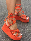 Amozae-Lace Up Platform Sandals