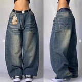 2000s dti Fashion Brand JNCO Hip Hop Embroidered Large Pocket Jeans Men's and Women's Y2g High Street Mopping Wide Leg Pants