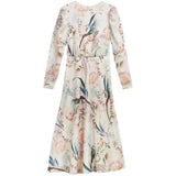 church outfit Autumn New British Elegant Printed Elegant Intellectual Temperament Goddess over the Knee Slimming Dress