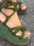 Amozae-Lace Up Platform Sandals