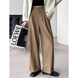 2024 fall fashion trends Orange Zhi 2024 Spring Korean Style High Waist Wide Leg Pants New Elegant Retro Hong Kong Style Loose Casual Pants for Women 63030