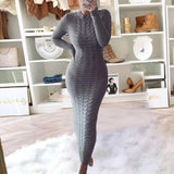 crystal fascination dress to impress 2024 Autumn and Winter New Women's Fashion Twist Long Sleeve Wool Dress