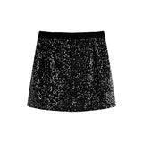 christmas outfit men plus Size Women's Sequined Skirt Female Sweet Cool A- line Skirt 2024 Autumn Chubby Girl High Waist Skirt