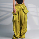 fall 2024 fashion trends Street Hipster Hip Hop Style Wide-Leg Pants 2024 Spring New High Waist Loose Slimming Pocket Casual Trousers