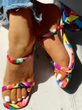 Amozae-Chunky Heel Peep Toe PU Sandals