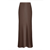 buisnesscore outfit women Fishtail Skirt 2024 Spring Satin Satin Long High Waist Sheath Mop Fishtail Skirt