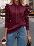 fall outfits women 2024 Spring, Autumn and Winter New Lapel Hooded Solid Color Long-Sleeved Casual Women's Top Sweater