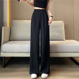 business casual outfits Suit Wide-Leg Women's Summer Thin New High Waist Draping Pants Women's Loose Slimming Casual Straight Pants Fashion Batch