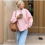 fall outfits women Style Hot Sale 2024 Winter New Pink Sweet round Neck Pullover Sweater