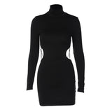 dress to impress codes New Pure Desire Style Hot Girl Backless Hollow-out Chain Splicing Versatile Long Sleeve Slim-Fit Sheath Dress