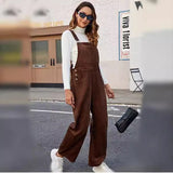 business casual outfits Autumn and Winter New Corduroy Overalls Women's Fashion Loose Jumpsuit Women