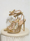 Amozae-Strappy Stiletto Heels Sandals