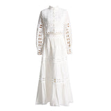 church outfit 2024 Summer New French Retro Court Style Niche Women's Suit Lace Princess Sleeve Solid Color Suit