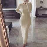 crystal fascination dress to impress 2024 Autumn and Winter New Women's Fashion Twist Long Sleeve Wool Dress