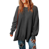 fall outfits women Autumn New Solid Color Pullover round Neck Long Sleeve Top Women's Long Casual Loose Sweater Women's Clothing