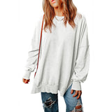 fall outfits women Autumn New Solid Color Pullover round Neck Long Sleeve Top Women's Long Casual Loose Sweater Women's Clothing