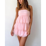 homecoming dresses Sexy Women's New Tube Top Dress Women's Summer Hot Girl Short Cake Pettiskirt