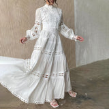 church outfit 2024 Summer New French Retro Court Style Niche Women's Suit Lace Princess Sleeve Solid Color Suit