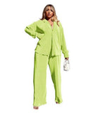 church outfit Women's Sexy Pleated Loose Casual Multi-Color Suit