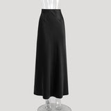 buisnesscore outfit women Fishtail Skirt 2024 Spring Satin Satin Long High Waist Sheath Mop Fishtail Skirt