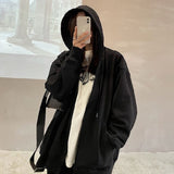 tomboy outfit 260G New Autumn and Winter Women's Wear Loose Oversize Sweater Cardigan Zipper Couple Coat Women's New Fashion