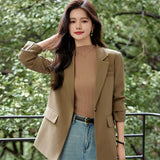 business casual outfits Autumn New Green Casual Suit Jacket Women's Korean-Style Loose Temperament High-Grade Fried Street Suit Jacket