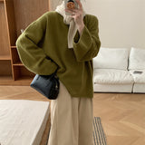 fall outfits 2024 Chic Loose round Neck Sweater for Women 2024 Autumn and Winter New Large Style Lazy Style Pullover Sweater Top