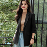 business casual outfits Autumn New Green Casual Suit Jacket Women's Korean-Style Loose Temperament High-Grade Fried Street Suit Jacket