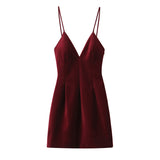 winter outfits men Women's Clothing 2024 Autumn and Winter Fashion Sexy Backless Velveteen Short Strap Dress