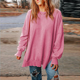 fall outfits women Autumn New Solid Color Pullover round Neck Long Sleeve Top Women's Long Casual Loose Sweater Women's Clothing