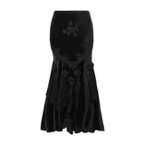 pretty halloween costumes Wy23134 Summer New Fashion Sexy Hot Girl Dress Dark Gothic Elegant Slim-Fit Sheath Fishtail Skirt for Women