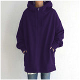 winter outfits men Autumn and Winter New Personalized Street Sweater Zipper Hooded Long Fleece-lined Sweater 