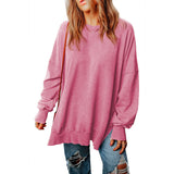 fall outfits women Autumn New Solid Color Pullover round Neck Long Sleeve Top Women's Long Casual Loose Sweater Women's Clothing