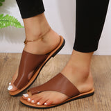 Amozae-Cross-border large size slippers for women 2024 summer new European and American flat-soled toe-covered women's sandals spot wholesale