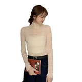 christmas outfit men Chiffon Shirt Women's Wooden Ear Fairy Style 2024 Spring and Autumn Korean Style Loose Western Style Palace Style Bottoming Top