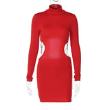 dress to impress codes New Pure Desire Style Hot Girl Backless Hollow-out Chain Splicing Versatile Long Sleeve Slim-Fit Sheath Dress