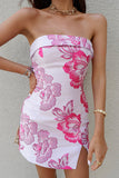 hoco dresses 2024 New Tube Top Printed Floral Fashion Sexy Small Skirt