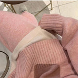 fall outfits women Hong Kong Style Suit Women's Retro Chic Fried Street Fashion Fake Two-Piece Top Knitted Wide-Leg Pants Sweater Two-Piece Set Autumn and Winter