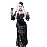 pretty halloween costumes Cf166 Stitching Dark Style Dress New Sexy Slim-Fit Sheath Split Lace Sleeve Characteristic Dress