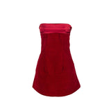 winter outfits men 2024 Spring/Summer Solid Color Sleeveless Tube Top Sexy Short High Waist Stitching Dress