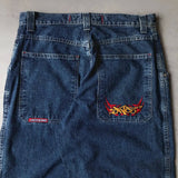 1980s fashion trends E-Commerce Loose Jeans Hip Hop Rock Embroidery Street Retro Harajuku High Waist Wide Leg Jeans